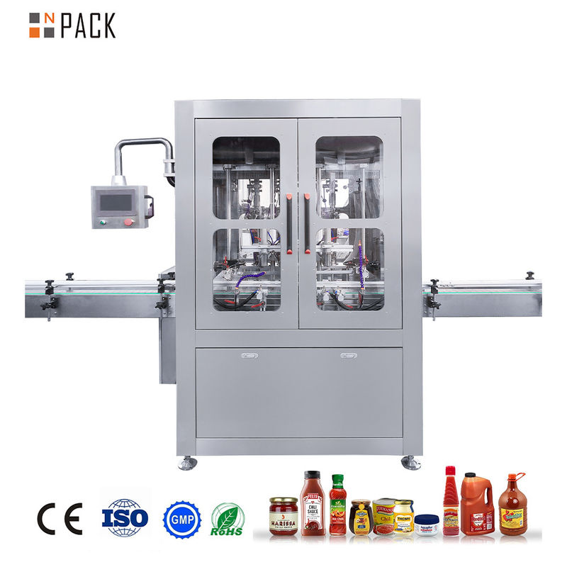 NPACK Full Automatic Chili Hot Sauce Bottle Jar Filling Packing Machine