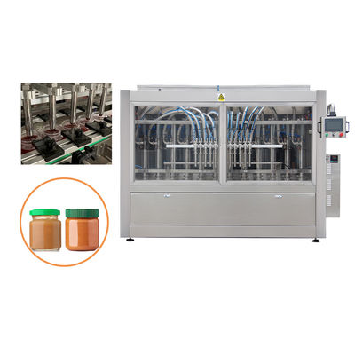 Otomatik Servo Motor Piston Doğrusal Elma Sosu Cam Kavanoz Doldurma Makinesi Plc Kontrolüyle